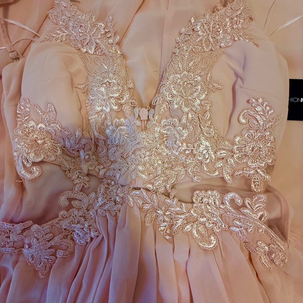 Fashion Nova Pink Lace  Dress